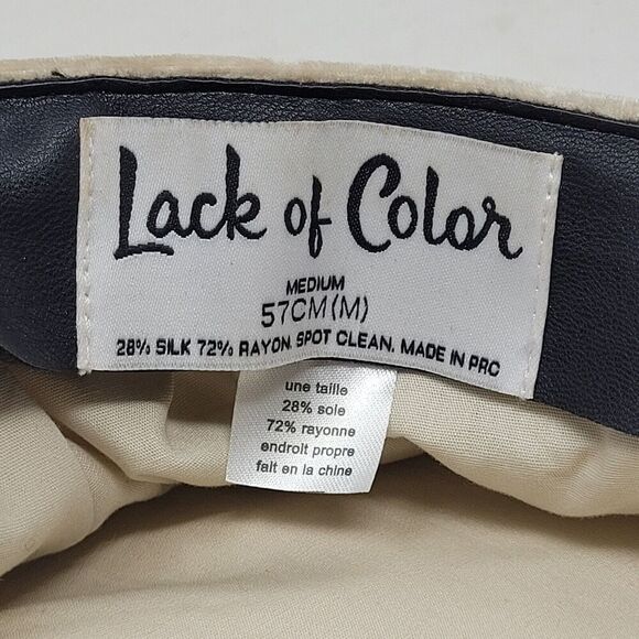 Lack Of Color Cap Cream Ivory Velveteen Velvet Hat Medium 57MM Silk Blend - Picture 8 of 11